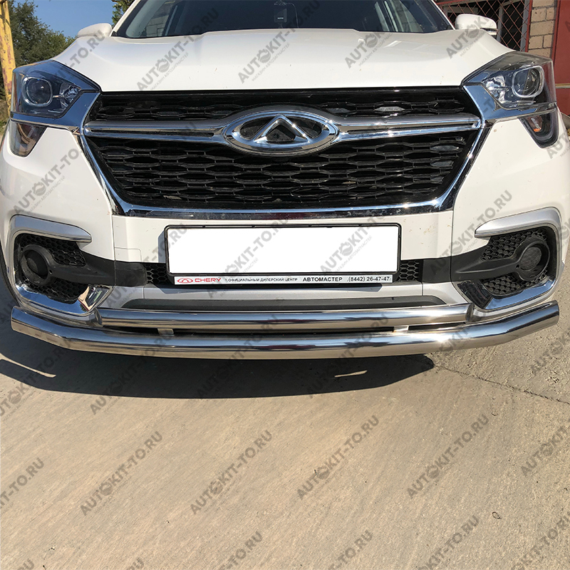 Защита переднего бампера двойная CHERY Tiggo 4